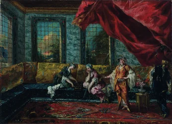 Dos odaliscas jugando mancala en el harén